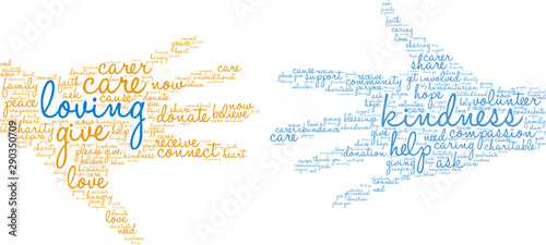 Loving Word Cloud on a white background. 