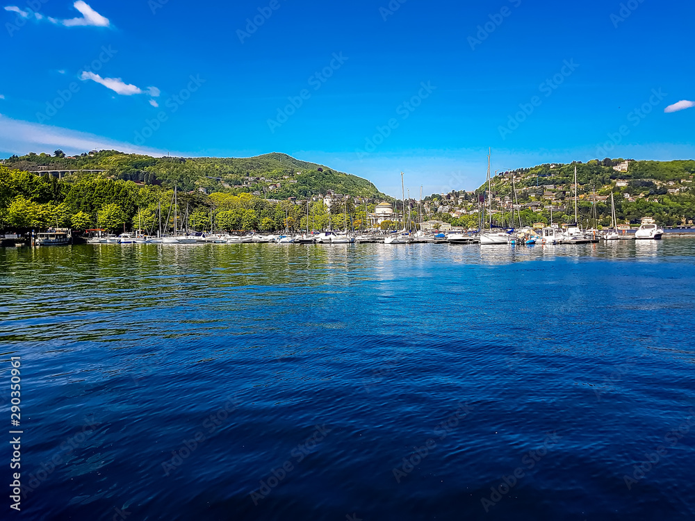 Lago di Como boat pier in Italy