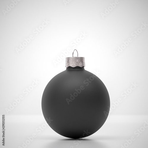 Close-up of a modern black Christmas bauble