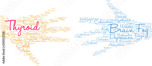 Thyroid Word Cloud on a white background. 