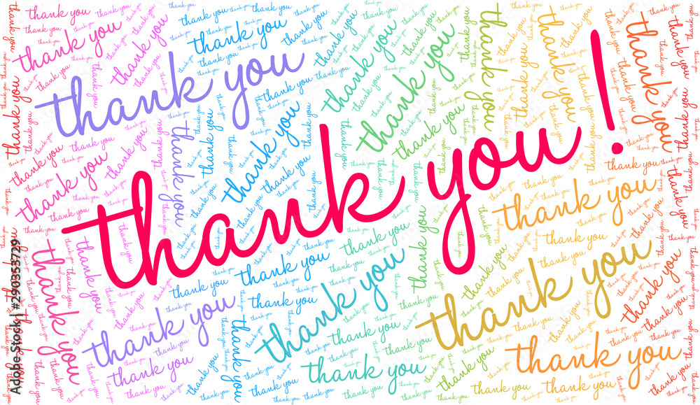 Thank You Word Cloud on a white background. Stock Vector | Adobe Stock