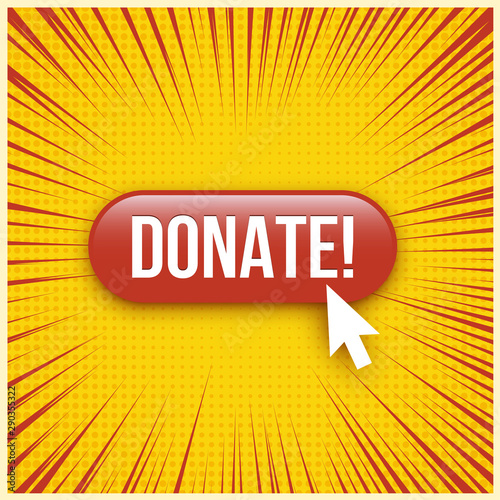 Donate red website button illustration