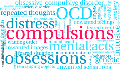 Compulsions Word Cloud on a white background. 