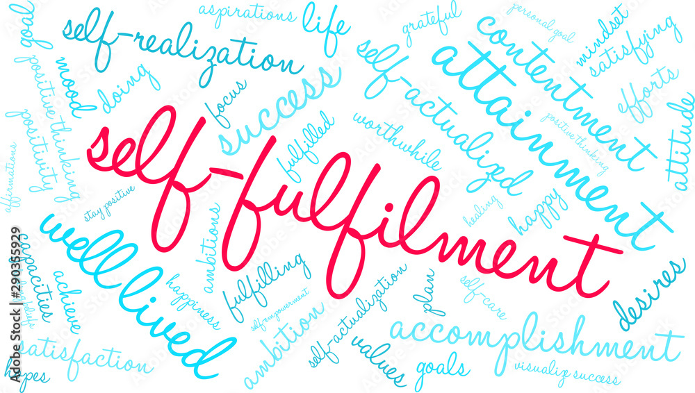 Self-Fulfilment Word Cloud on a white background. 