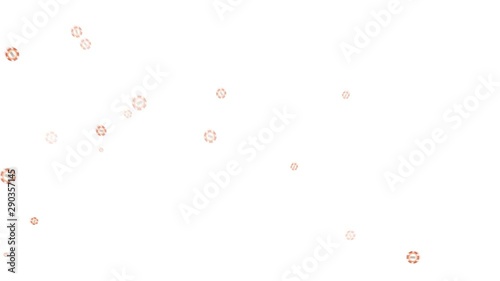 casino chips fly apart from the explosion to the sides, on a white background