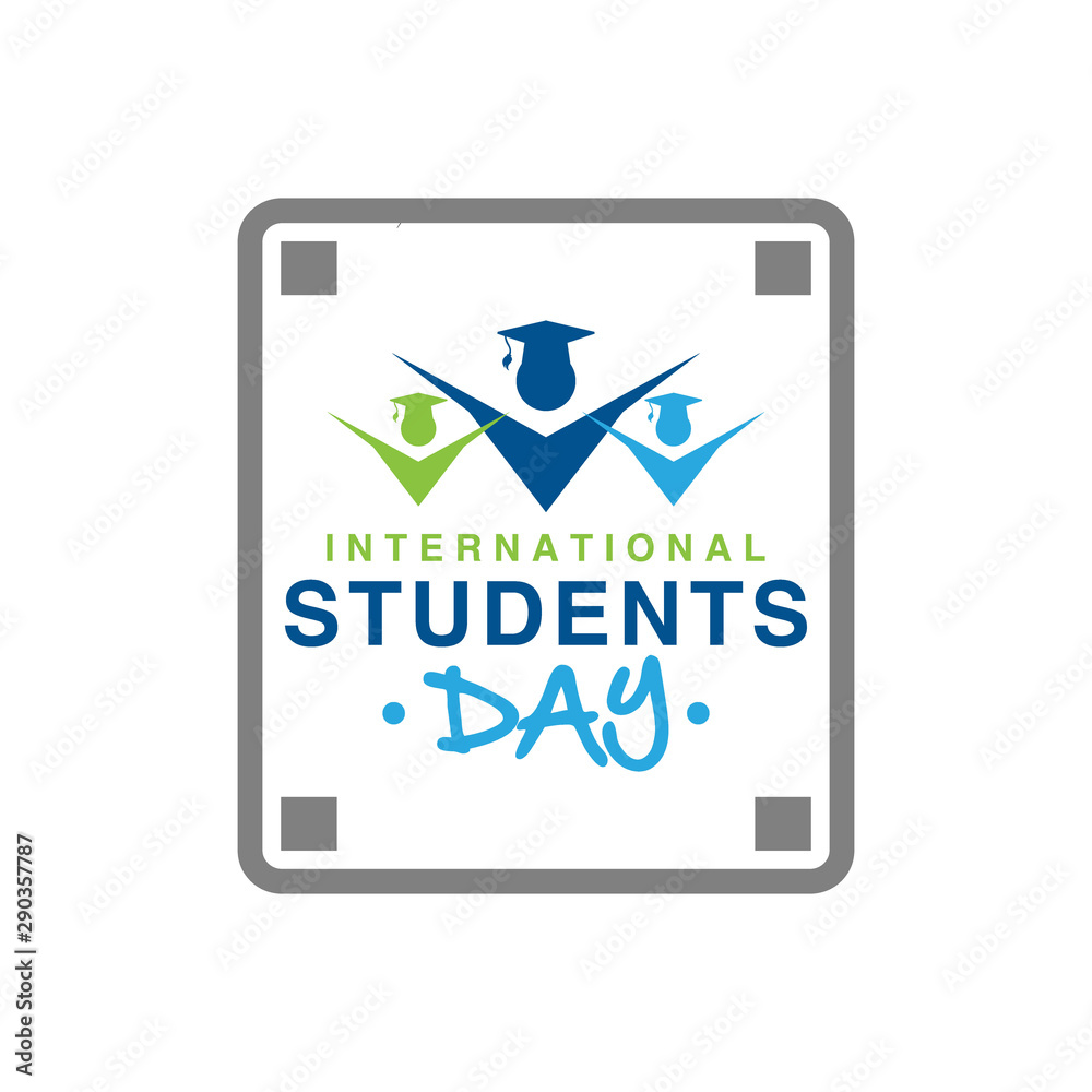 International Students Day Flat illustration isolated on white Background International Students Day Flat illustration isolated on white Background