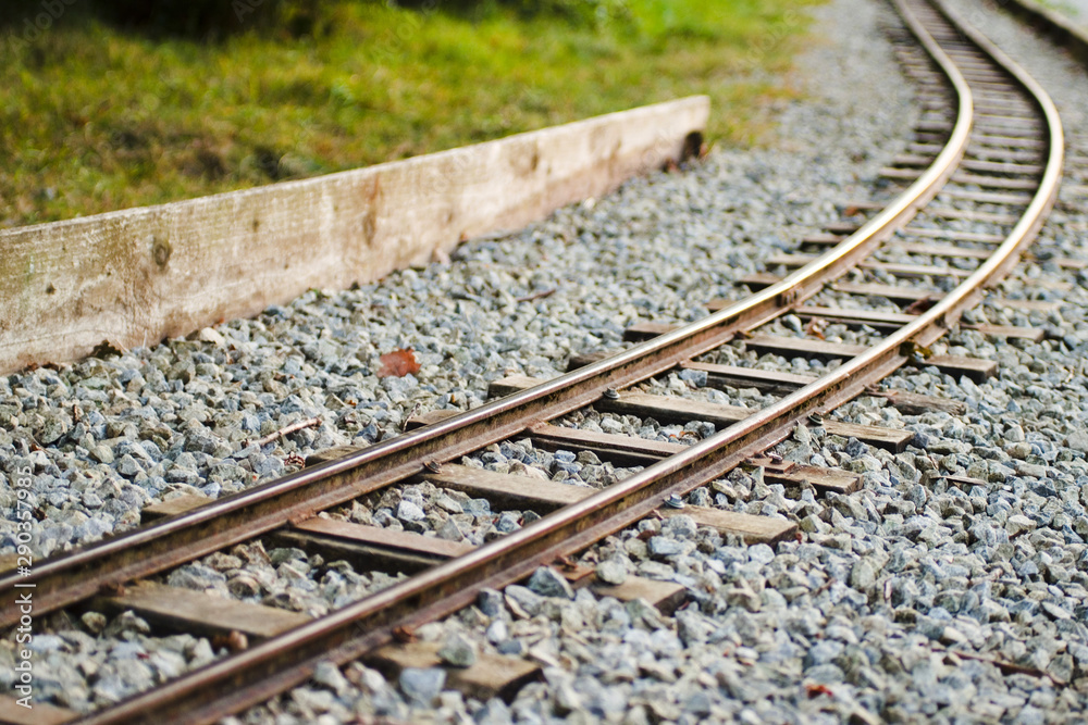 Mono rail train tracks wind of into distance Mono rail train tracks wind of into distance