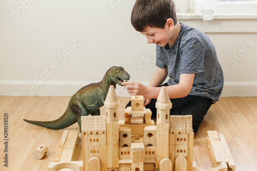 Feeding a dinosaur photo