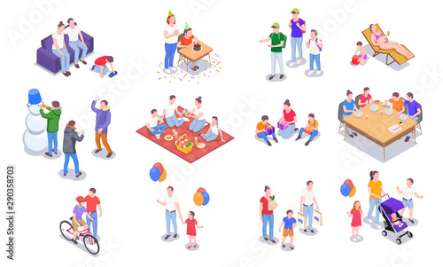 Isometric Family Holidays Collection
