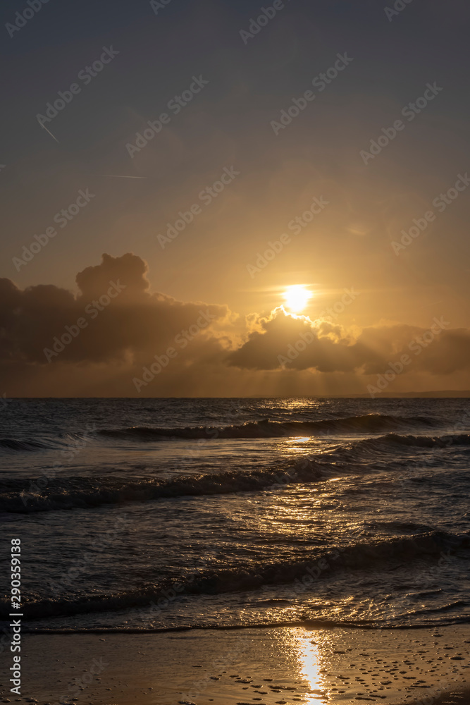 Morning sun at the seaside from Usedom, Germany. Morning sun at the seaside from Usedom, Germany.