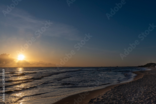 Morning sun at the seaside from Usedom  Germany.