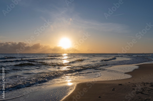 Morning sun at the seaside from Usedom  Germany.