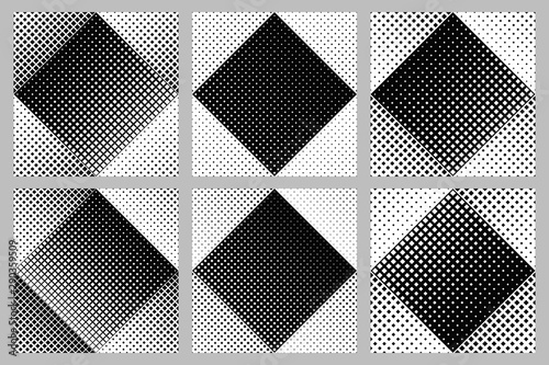 Seamless diagonal square pattern background set - vector graphic design