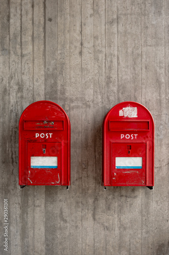 Red post boxes photo