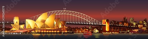 Fototapeta Sydney Harbour Bridge w nocy
