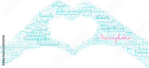 Transphobic Word Cloud on a white background. 