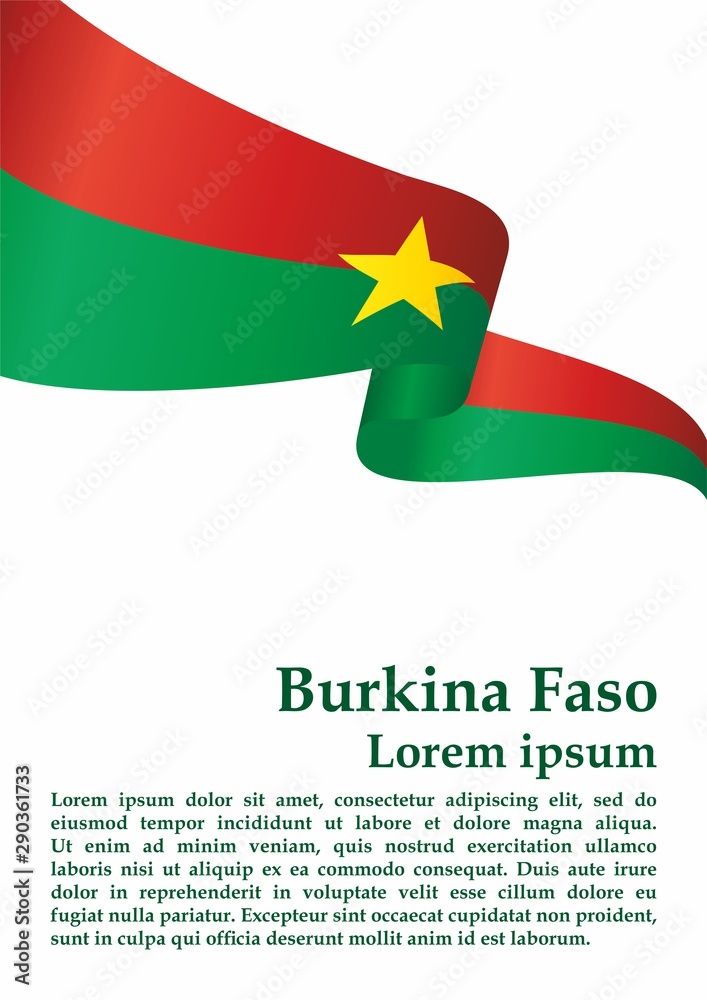 Flag of Burkina Faso, Burkina Faso country in West Africa. Template for award design, an official document with the flag of Burkina Faso. Bright, colorful vector illustration for graphic and web desig Flag of Burkina Faso, Burkina Faso country in West Africa. Template for award design, an official document with the flag of Burkina Faso. Bright, colorful vector illustration for graphic and web desig