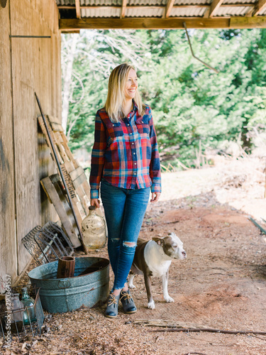 Woman with her rescued pit bull