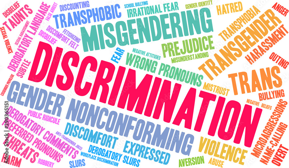 Discrimination Word Cloud on a white background. Discrimination Word Cloud on a white background.