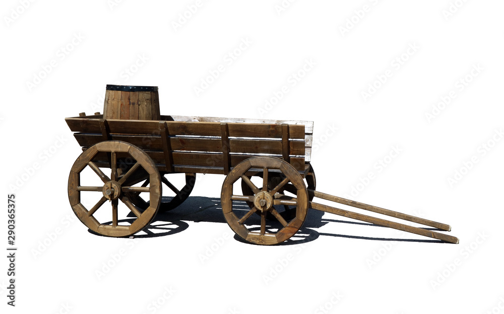 Fototapeta premium old cart isolated on white background