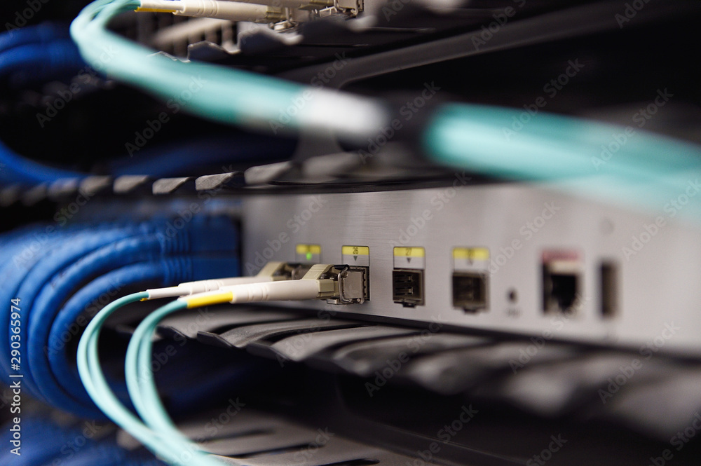 Close up of wires in a server room Close up of wires in a server room