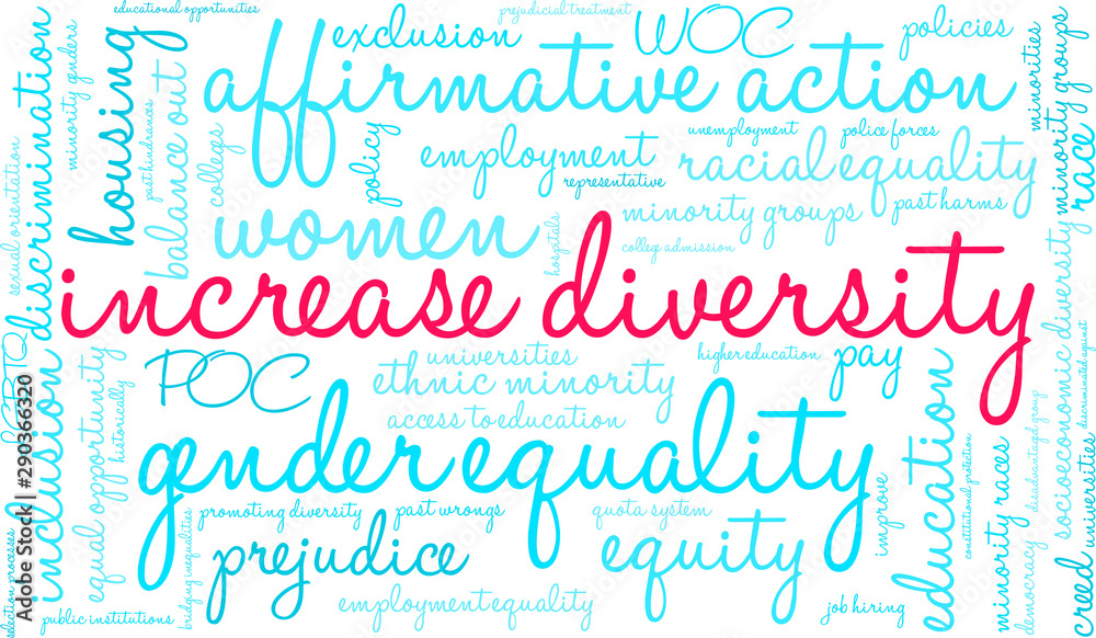 Increase Diversity Word Cloud on a white background. Increase Diversity Word Cloud on a white background.