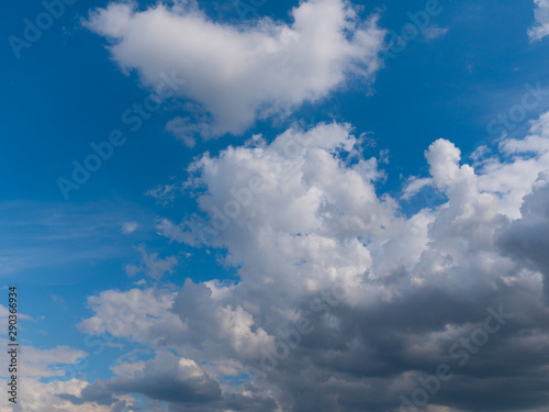 Beautiful various forms clouds in the high sky