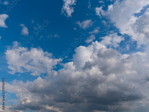 Beautiful various forms clouds in the high sky