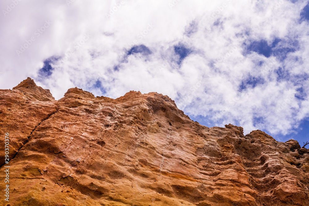 Fototapeta premium Cliffs of Caraúbas Beach in RN. Blue sky with clouds