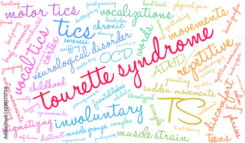 Tourette Syndrome Word Cloud on a white background. 