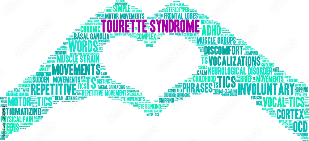 Tourette Syndrome Word Cloud word cloud on a white background . Tourette Syndrome Word Cloud word cloud on a white background .