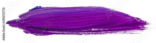 violet purple acrylic paint stain on a white background with a textured brush texture element for design