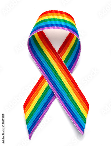 Wallpaper Mural LGBT rainbow ribbon pride tape symbol. Stop homophobia. Isolated on a white background Torontodigital.ca