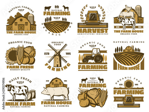 Agriculture farm, meat and dairy food