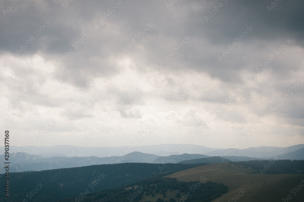 Hiking in the Low Tatra mountains in Slovakia, almost alone on the ridgeway, only majestic mountains