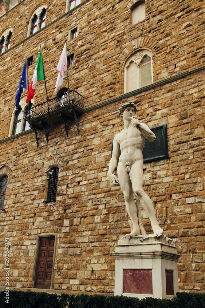 David statue by ancient sculptor Michelangelo, travel vibes