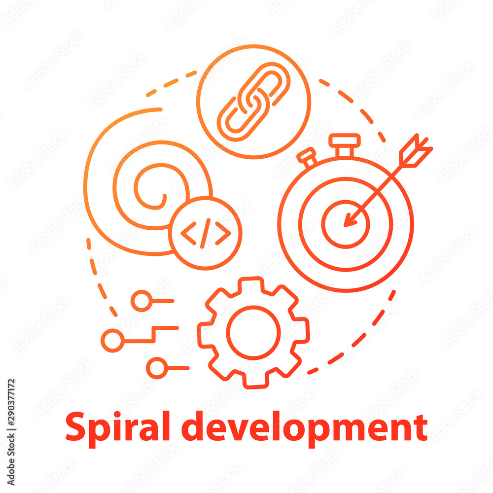 Spiral development concept icon. Strategy management. Planning and