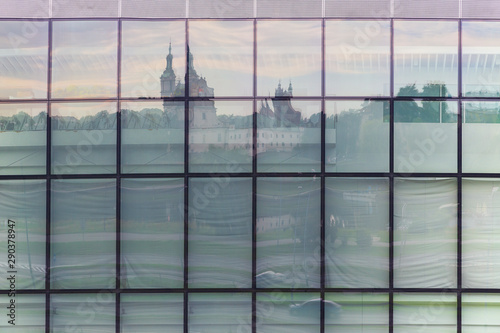 Wawel castle reflected in t...