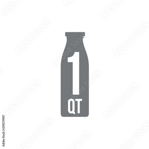 1 quart sign (qt mark) estimated volumes gallons (gal) Vector sy photo