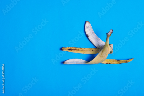 banana over blue background