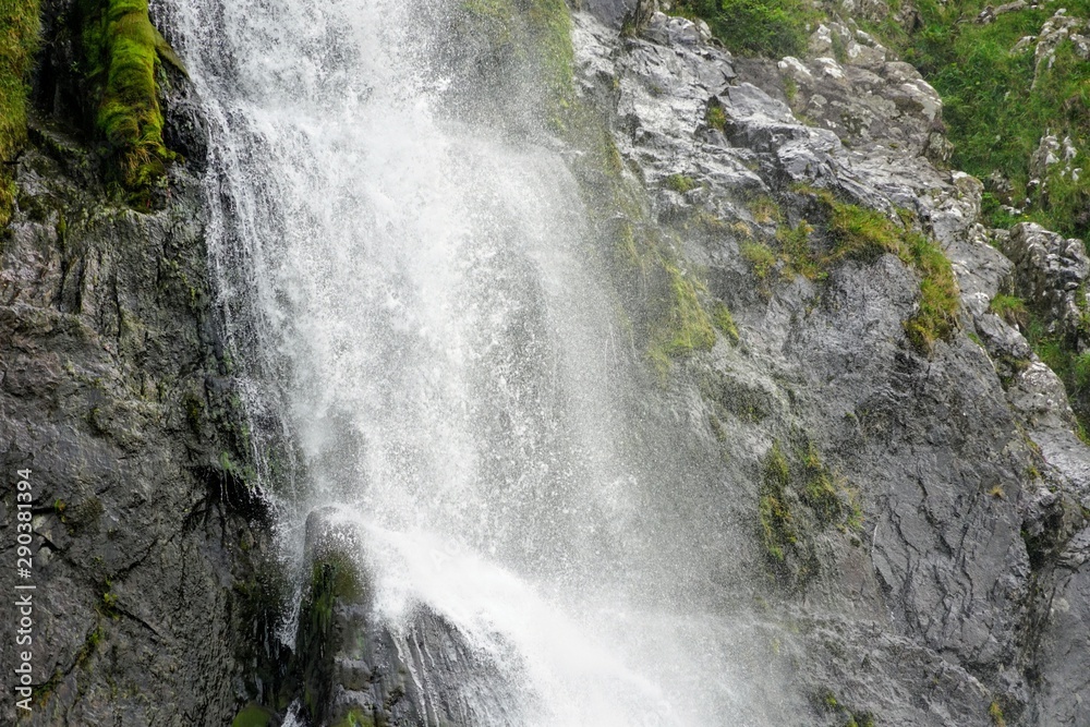 High Waterfall on a Mountain Range High Waterfall on a Mountain Range