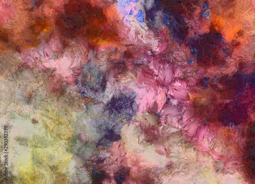 Wallpaper Mural Abstract background in mixed colors. Oil and watercolor design elements. Design template for covers, posters and banners. Simple macro close-up paint brush strokes. Torontodigital.ca