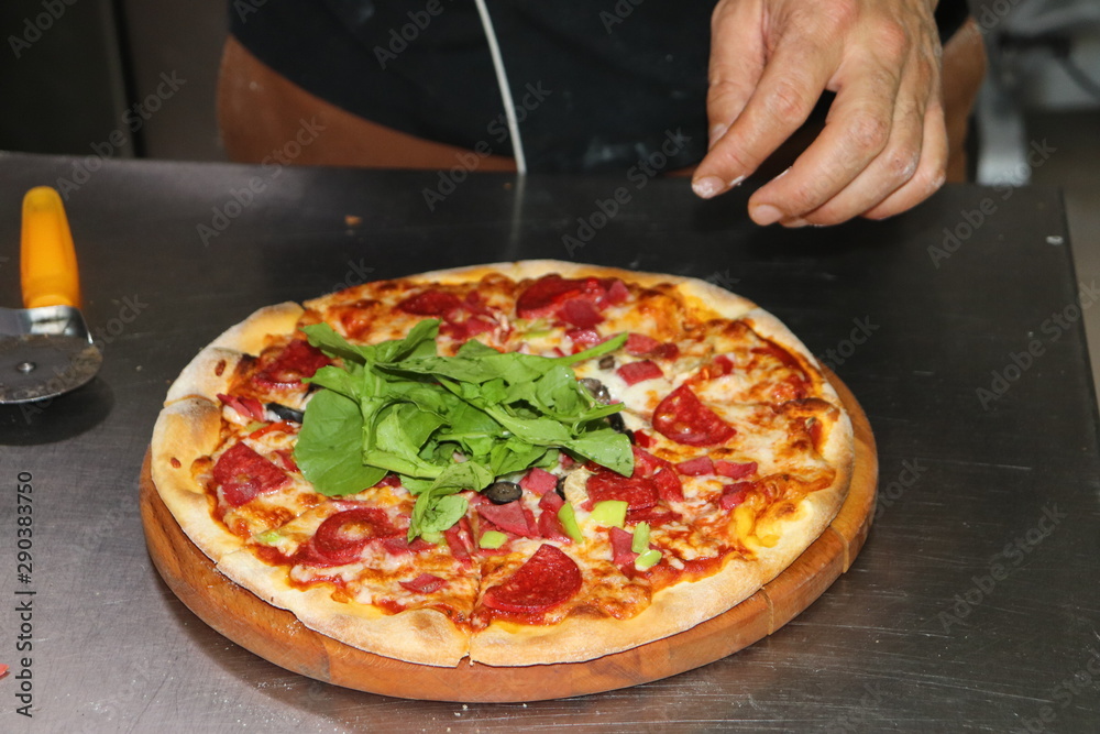 pizza on the table