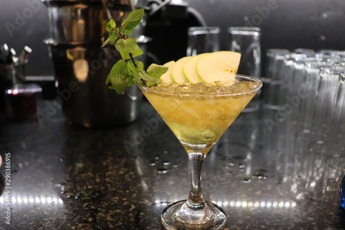 cocktail with lime and ice