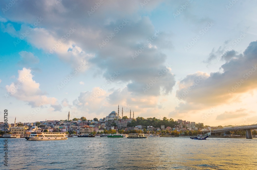 cityscape of Istanbul at sunset