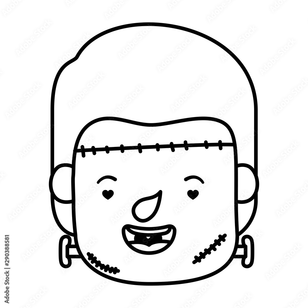 cute little boy head with frankenstein costume cute little boy head with frankenstein costume