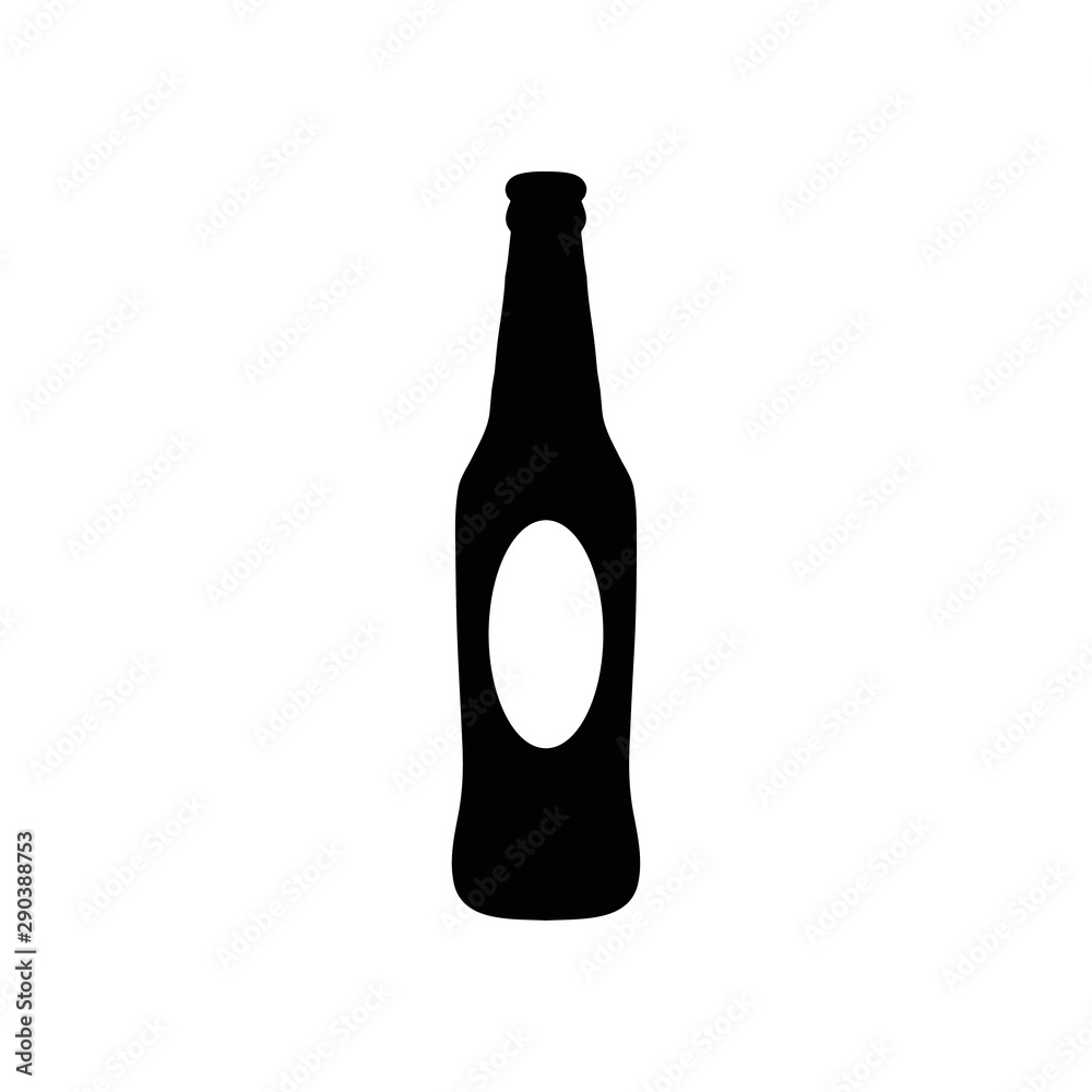 beer bottle icon, silhouette of beer bottle 