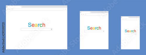 Browser window. Search in internet. Vector illustration