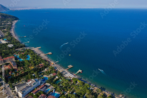 Aerial View Coast of Beldibi Village, Turkey 