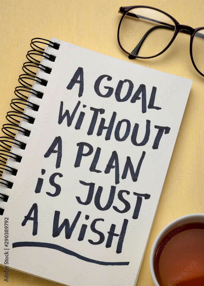 goal without plan is just wish - obrazy, fototapety, plakaty 
